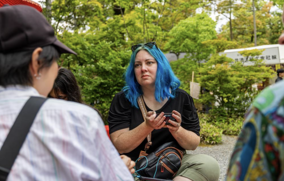 Dr. Sierra teaching students during a study aboard course in Japan. (Photo courtesy of Wendi Sierra)